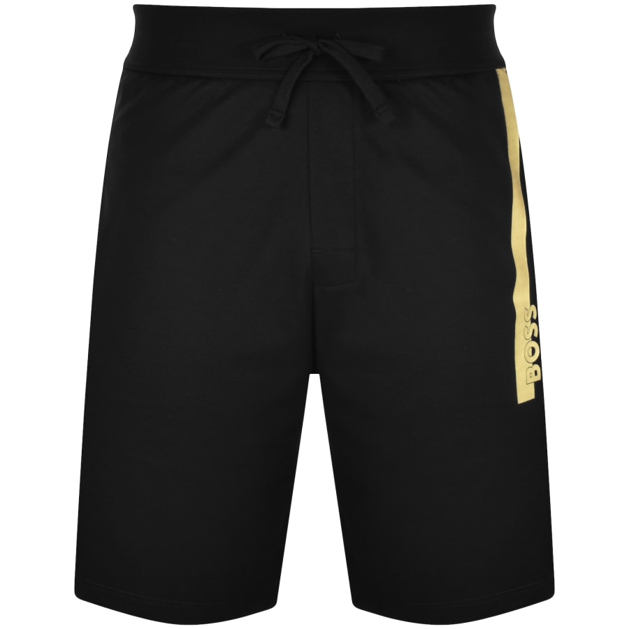 Boss Cotton terry Shorts with Metallic Logo Men Size L Black